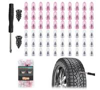 80Pcs Tyre Repair Screw Rubber Nail, Tire Repair Nails Kit with 2 Sizes, Fast Self-Service Tires Repair Tools, Suitable for Car Bike Motorbike Tire Plug with Storage Tool Box (Small*40+Large*40)