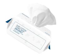 80pcs White Cotton Disposable Face Towels, Pearl Texture for Hands and Face | 20x20x0.1cm Size, Works Wet or Dry, Lightweight Pull-Out Design for Home, Office, Travel or Post-Workout Freshening