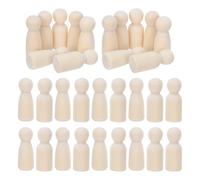 80pcs Wooden Peg Dolls Unfinished Paintable Male Female Bodies