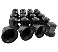 80pcs x 32mm Black Wheel Nut Caps ABS Plastic Long Caps for Truck Trailer Bus Caravan Wheel Nut Protection Accessories