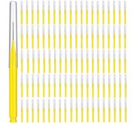 80PCS Yellow Teepees Dental Brushes, Interdental Brushes Yellow, Brushes Soft Bristles, Portable Interdental Cleaners for Daily Oral Care, Braces, Implants and Travel Use