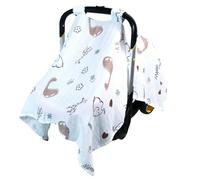 80S 100% Muslin Baby Car Seat Cover - Universal Fit Infant Car Seat Canopy, Breathable & Lightweight Sun, Weather Protection for Boys & Girls