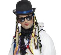 80s 1980s 80's Fancy Dress Chameleon Hat with Plaits Boy George by Smiffys