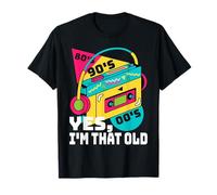 80s 90s 00s Retro Yes I'm That Old Funny Cassette Player T-Shirt