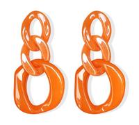80s 90s Chain Earrings for Women Colorful Acrylic Drop Earrings for Outfit Glow Party Halloween 80s Accessories Jewelry, 0, Acrylic, No Gemstone