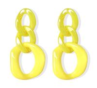 80s 90s Chain Earrings for Women Colorful Acrylic Drop Earrings for Outfit Glow Party Halloween 80s Accessories Jewelry, 0, Acrylic, No Gemstone