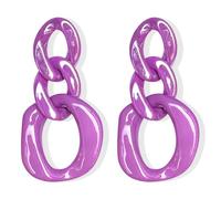 80s 90s Chain Earrings for Women Colorful Acrylic Drop Earrings for Outfit Glow Party Halloween 80s Accessories Jewelry, 0, Acrylic, No Gemstone