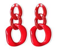 80s 90s Chain Earrings for Women Colorful Acrylic Drop Earrings for Outfit Glow Party Halloween 80s Accessories Jewelry, 0, Acrylic, No Gemstone