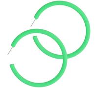 80s 90s Earrings for Women 6cm Neon Earrings Retro Large Hoop Earring Colorful Lightweight Big Hoops Statement Earring Neon Accessories for 80's Outfit Glow Party (Green)