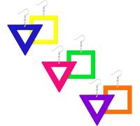 80s 90s Earrings for Women Colorful Lightning Acrylic Drop Earrings Neon Earrings Bulk for 80's 90's Outfit Glow Party Halloween 80s Accessories Jewelry, Acrylic, No Gemstone
