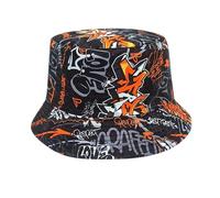 80s 90s Fishing Hat Reversible Hat Unisex - Retro Cassette Graffiti Sun Hat - Vintage Bucket Hat for Carnival Festival Theme Party & Bath Taste Party - Foldable Summer Hat