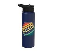 80s 90s Mixtape Cassette Tape Music Retro Party Stainless Steel Insulated Water Bottle