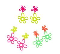 80s 90s Neon Earrings Set for Women Colorful Lightning Bolt Acrylic Drop Earrings Retro Love Heart Star Daisy Flower Dangle Earrings for 80's Outfit Glow Party Accessories Gifts, Acrylic, No Gemstone