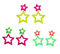80s 90s Neon Earrings Set for Women Colorful Lightning Bolt Acrylic Drop Earrings Retro Love Heart Star Daisy Flower Dangle Earrings for 80's Outfit Glow Party Accessories Gifts, Acrylic, No Gemstone
