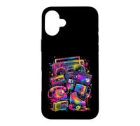 80s 90s Nostalgia Retro Electronics Analog Media Icons Case for iPhone 16 Plus