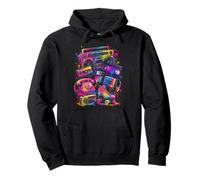 80s 90s Nostalgia Retro Electronics Analog Media Icons Pullover Hoodie