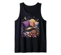 80s 90s Nostalgia Video Cassette Popcorn Remote Sleepover Tank Top