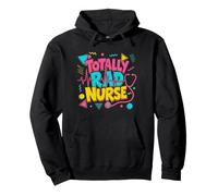 80s 90s Nurse Costume Lazy Halloween Party Theme 1980s 1990s Pullover Hoodie