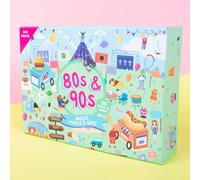 80s & 90s Song Title Music Puzzle & Quiz. 500 Piece Jigsaw Puzzle with 50 Hidden Song Titles. Quiz Sheet & Answers Included. Recall Music Icons with this 2-in-1 Puzzle & Quiz.
