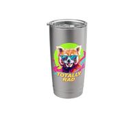 80s 90s Totally Rad Retro Vintage Red Panda Lover Stainless Steel Insulated Tumbler