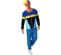 80s 90s Tracksuit Scouser Mens Fancy Dress Costume Adults Retro Shell Suit Outfi