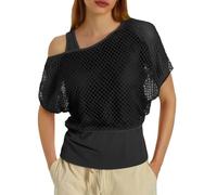 80s 90s Women's Neon Fishnet Outfit Mesh Off Shoulder Shirt and Vest Tank Top 2 Pieces Set Sexy Disco Clothes Y2K Gothic Tops Retro Party Costume Rave Outfits Fancy Dress for Girls Party Night Hen Do