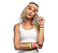 80's Adult Multicolored Headband and Wristbands
