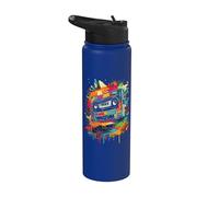 80s and 90s Vintage Retro Cassette Party Costume Stainless Steel Insulated Water Bottle