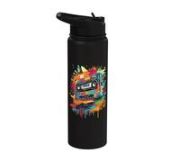 80s and 90s Vintage Retro Cassette Party Costume Stainless Steel Insulated Water Bottle