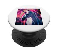 80s Art Unicorn Digital Art Horse PopSockets Adhesive PopGrip
