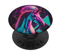 80s Art Unicorn Digital Art Horse PopSockets Adhesive PopGrip