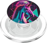 80s Art Unicorn Digital Art Horse PopSockets PopGrip for MagSafe