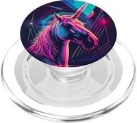 80s Art Unicorn Digital Art Horse PopSockets PopGrip for MagSafe