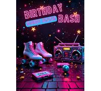 80s Birthday Bash Hardcover Guest Book: Retro 80s Neon -Themed Party Keepsake with Sign-In Pages, Memory Notes & Gift Log for Fun 1980s Themed Celebrations