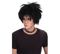 Bristol Novelty BW732 80's Spikey Rock Star Wig, Mens, Black, One Size