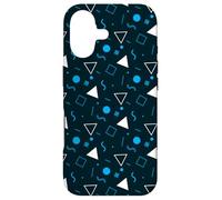 80s Blue Arctic Midnight Triangle Circle Square Pattern Case for iPhone 17