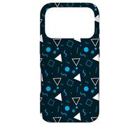 80s Blue Arctic Midnight Triangle Circle Square Pattern Case for iPhone 17 Pro