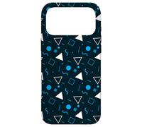 80s Blue Arctic Midnight Triangle Circle Square Pattern Case for iPhone 17 Pro Max