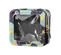80s Blue Gorilla Stars Clear Makeup Bag Cosmetic Organizer Case for Travel
