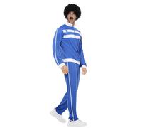 80s Blue Scouser Tracksuit Mens Fancy Dress 1980s Shell Suit Adults Costume