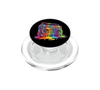 80s Boom Box Dripping Multicolor Paint Graffiti Fun Graphic PopSockets PopGrip for MagSafe