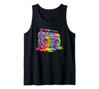 80s Boom Box Dripping Multicolor Paint Graffiti Fun Graphic Tank Top