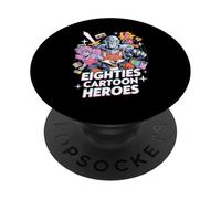 80's Cartoon Heroes apparel for Retro Nostalgia Fans PopSockets Adhesive PopGrip