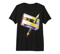 80s Cassette Tape Pencil 1980s Retro Vintage Music Mixtape Premium T-Shirt