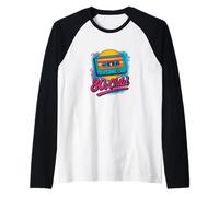 80s Child Cassette Tape Retro Throwback Vibes Raglan Baseball Tee
