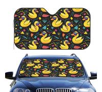 80S Cute Ducks Car Front Window Sun Blocker Sun Shades Water Universal Car Windshield Sunshades For Keep Interior Cool Trucks Hatchbacks 70x130cm