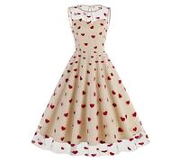 80s Fancy Dress for Women Audrey Hepburn 1950s Dress Lace Floral Elegant Cocktail Party Dress A Line Sleeveless Retro Dresses Swing Flowy Tea Dress Vintage Rockabilly 50s 60s Dance Gown