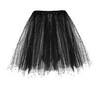 80S Fancy Dress for Women Tutu Skirts for Women Sparkly Skirt Led Light Up Tutu Skirts for Party Dancing Adult Teen Skirt Ballet Dance Parties Plus Size Fancy Dress Costumes (41-Black, One Size)
