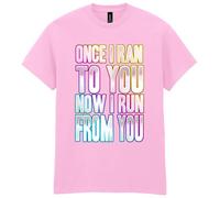 80s Fancy Dress Funky Party T-Shirt, Once I Ran to You, Mens Womens Unisex Fit Tee Pink