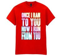 80s Fancy Dress Funky Party T-Shirt, Once I Ran to You, Mens Womens Unisex Fit Tee Red